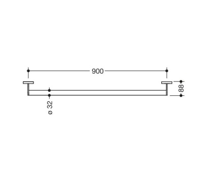 HEWI 90cm Support Rail - Stainless Steel